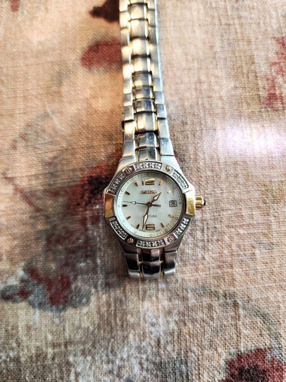 Seiko Coutura Diamond Bezel Two-Tone Women's Watch